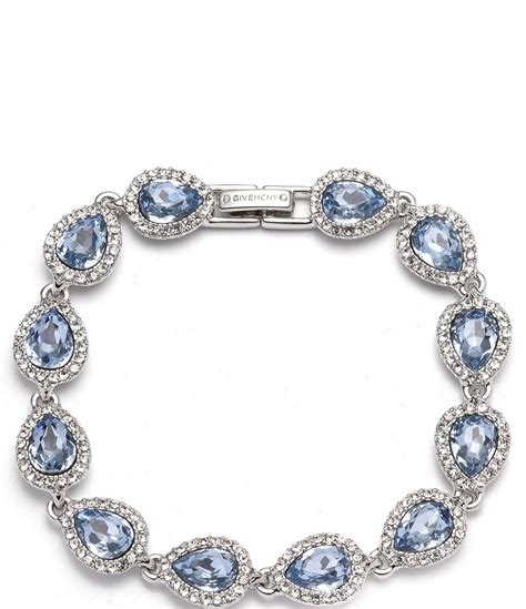 givenchy silver-tone crystal flex bracelet